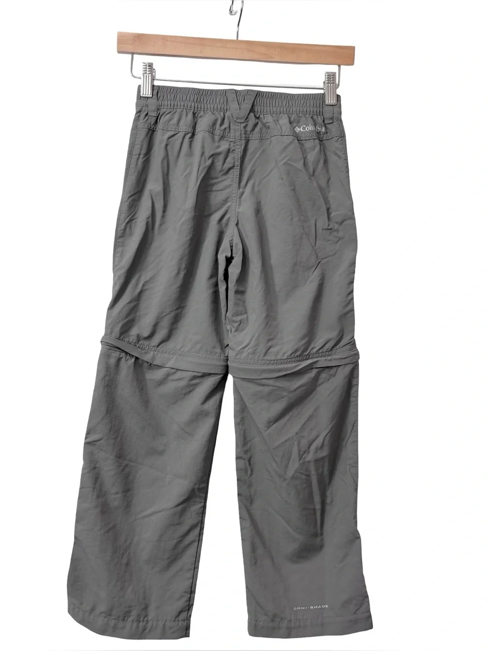 Columbia Youth Boys Omni‎ Shade Silver Ridge IV convertible pants city grey Sz 8